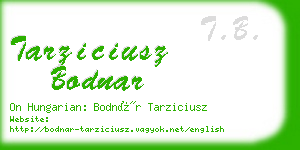 tarziciusz bodnar business card